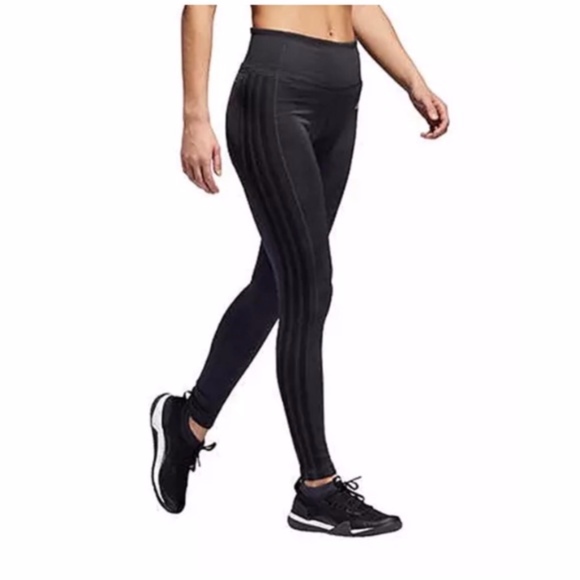 adidas Pants - Adidas 3 Stripe Tight Coal Leggings Tights